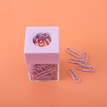 Clear Box Papers Clip Organizers Set with Magnetic Top