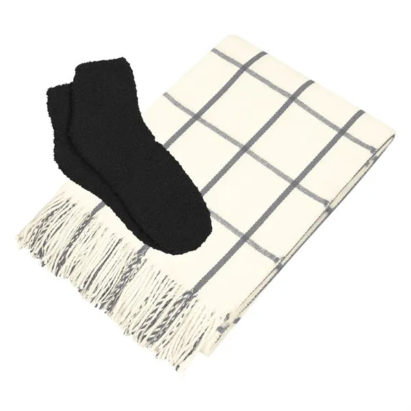 Charleston Throw & Fuzzy Socks Set