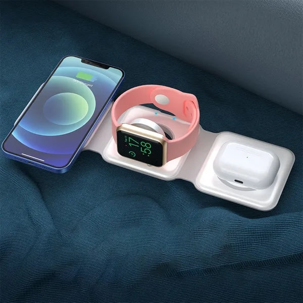 Foldable 3 in 1 Magnetic Wireless Charging Station