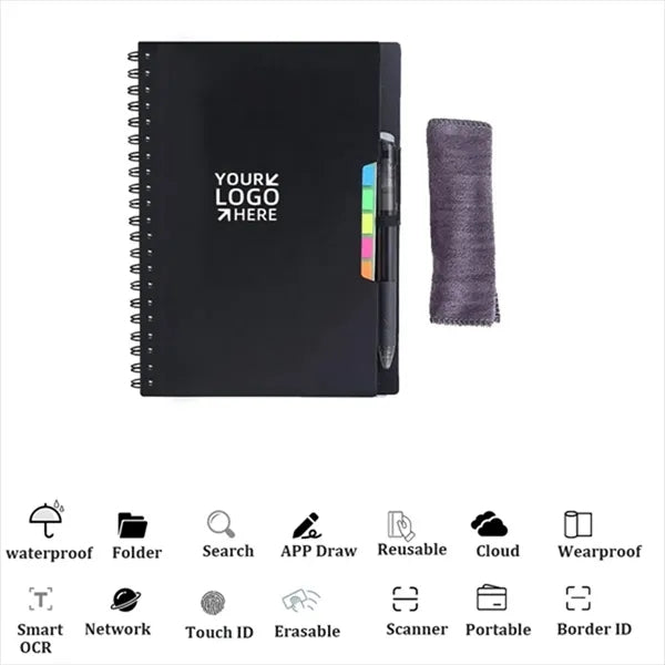 Stone Paper Spiral Erasable Notebook With Pen Sticky Note