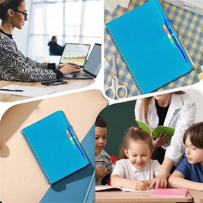 Stone Paper Spiral Erasable Notebook With Pen Sticky Note