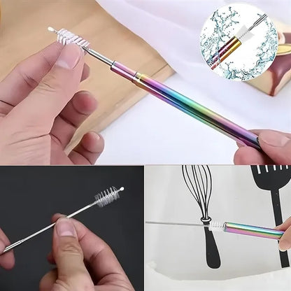Collapsible Drinking Straw with Keychain Holder