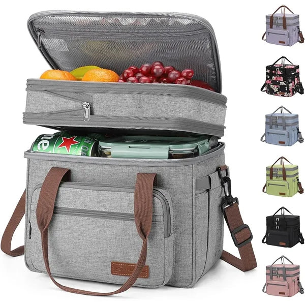 Double Deck Expandable Lunch Cooler Bag