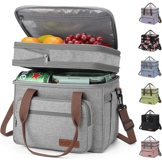 Double Deck Expandable Lunch Cooler Bag