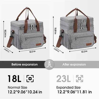 Double Deck Expandable Lunch Cooler Bag