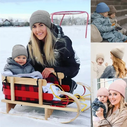 Children And Adults Winter Beanie Hat Unisex Cuffed Knit Cap