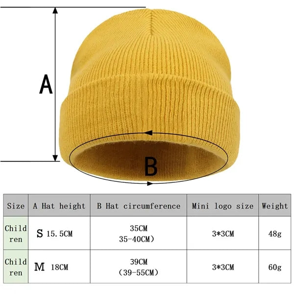 Children And Adults Winter Beanie Hat Unisex Cuffed Knit Cap