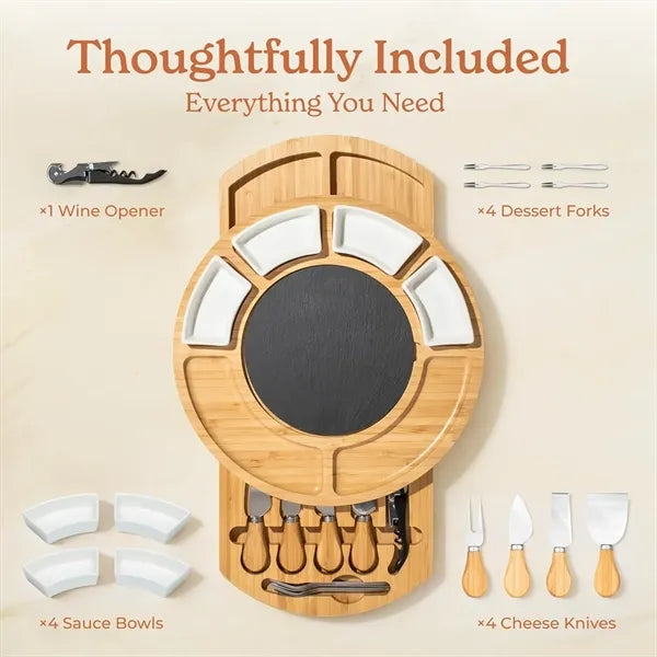 Bamboo Cheese & Charcuterie Board set