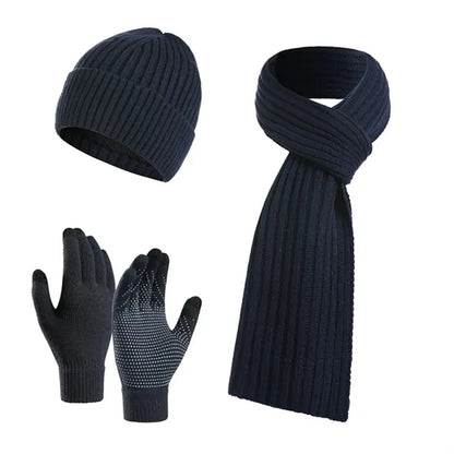 Unisex Winter Warm Hats Scarf with Touchscreen Gloves