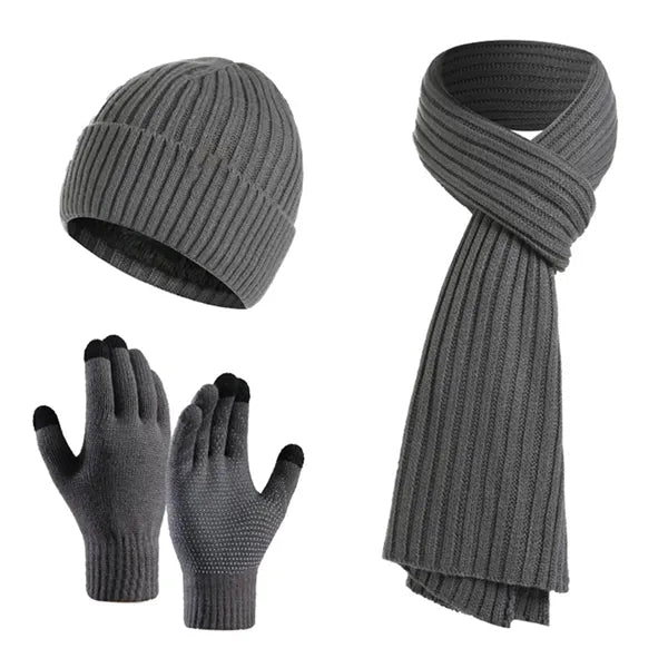 Unisex Winter Warm Hats Scarf with Touchscreen Gloves