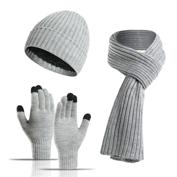Unisex Winter Warm Hats Scarf with Touchscreen Gloves