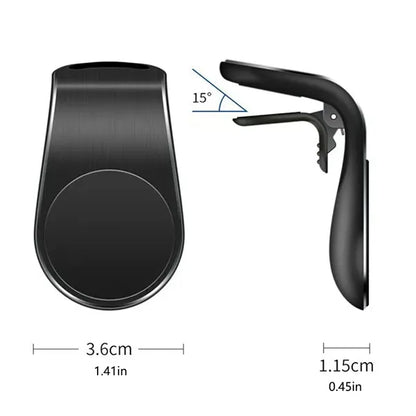 L Shape Car Phone Holder Magnetic Air Vent
