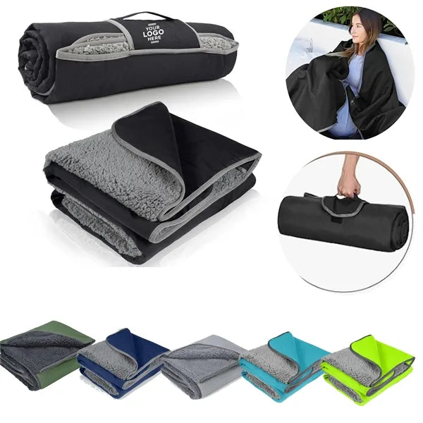 Waterproof Outdoor Blanket with Sherpa Lining