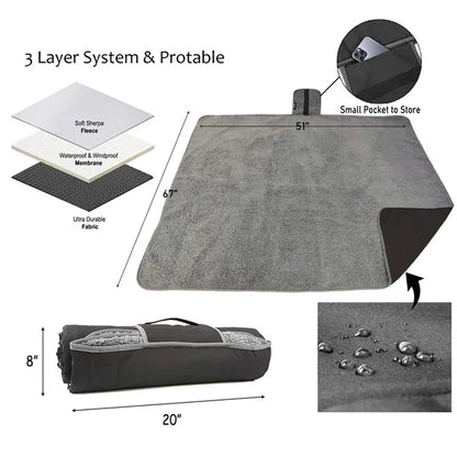 Waterproof Outdoor Blanket with Sherpa Lining