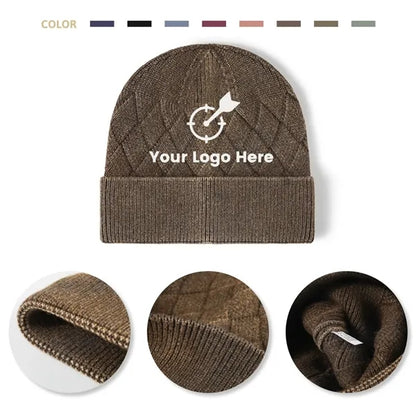 Thick Outdoor Knit Hat Warm Wool Blend