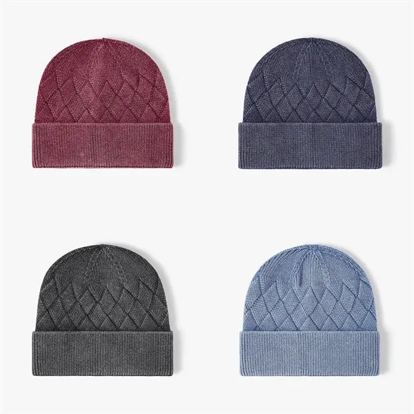 Thick Outdoor Knit Hat Warm Wool Blend