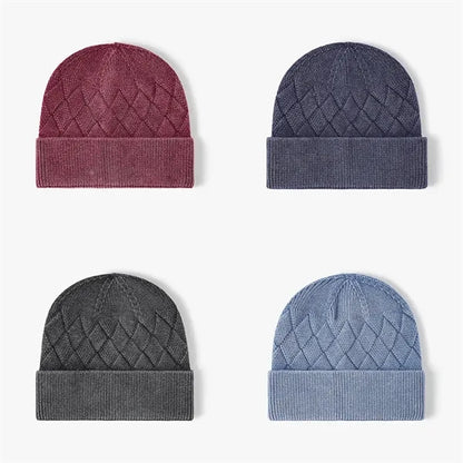 Thick Outdoor Knit Hat Warm Wool Blend