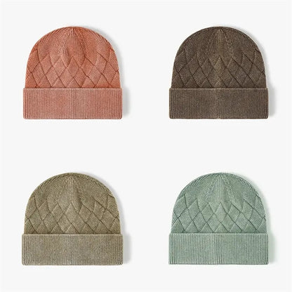 Thick Outdoor Knit Hat Warm Wool Blend