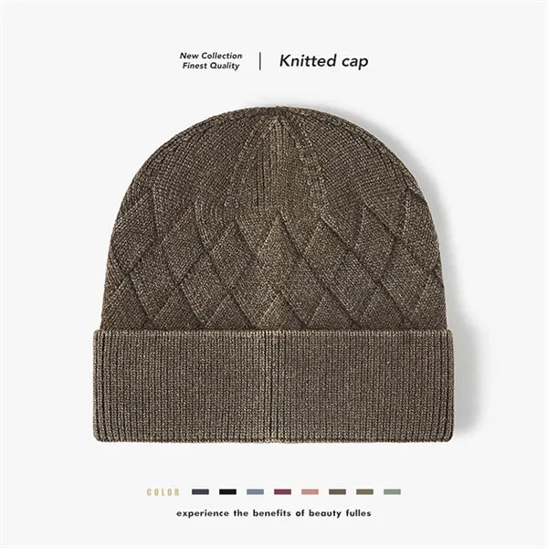 Thick Outdoor Knit Hat Warm Wool Blend