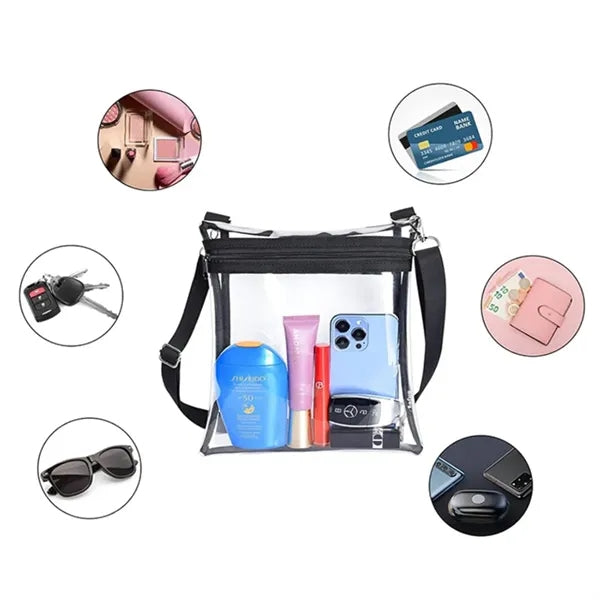 Stadium Approved Clear Crossbody Bag for Events & Security