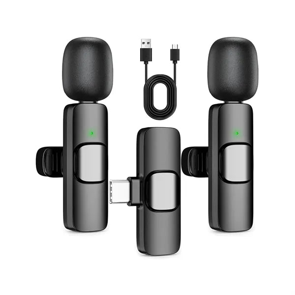 Wireless Clip On Microphone Dual Noise Reduction