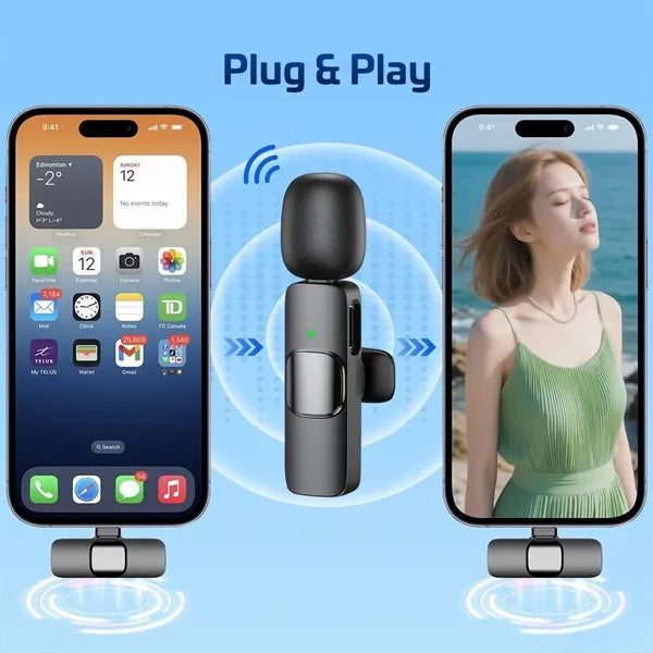 Wireless Clip On Microphone Dual Noise Reduction