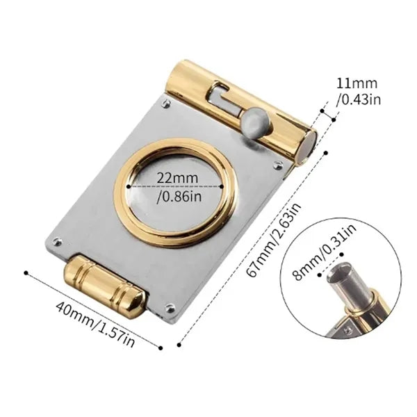 Single Blade Cigar Cutter with Integrated Cigar Punch