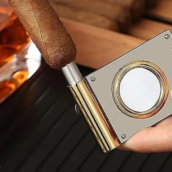 Single Blade Cigar Cutter with Integrated Cigar Punch