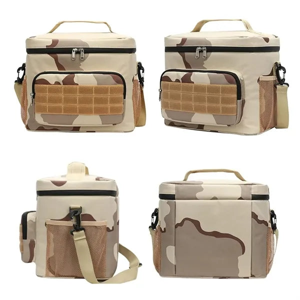 15L Tactical Insulated Cooler Lunch Bag with Molle Webbing