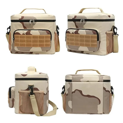 15L Tactical Insulated Cooler Lunch Bag with Molle Webbing