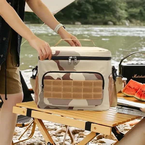 15L Tactical Insulated Cooler Lunch Bag with Molle Webbing