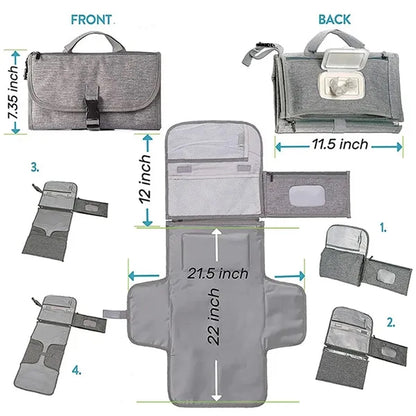 Smart Baby Diaper Changing Pad Travel Bag W/ Wipe Dispenser