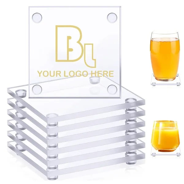4" Square Glass Coasters