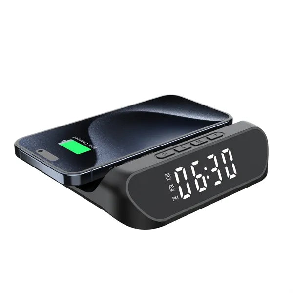 Dual Function 15W Wireless Charger LED Display Alarm Clock