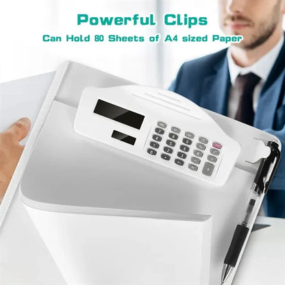 A4 Clipboard with Solar Rechargeable Calculator