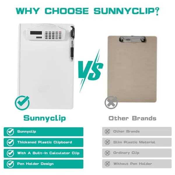 A4 Clipboard with Solar Rechargeable Calculator