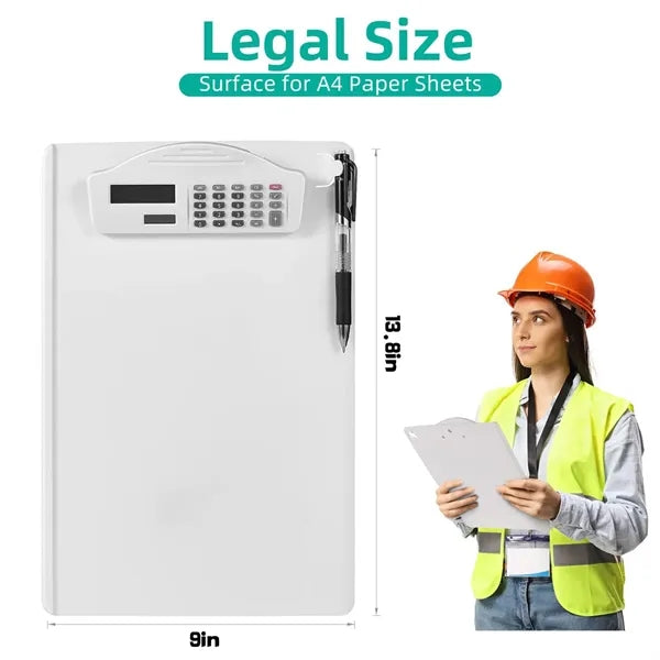 A4 Clipboard with Solar Rechargeable Calculator