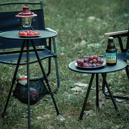 Foldable Camping Round Table Liftable with Two Height Levels