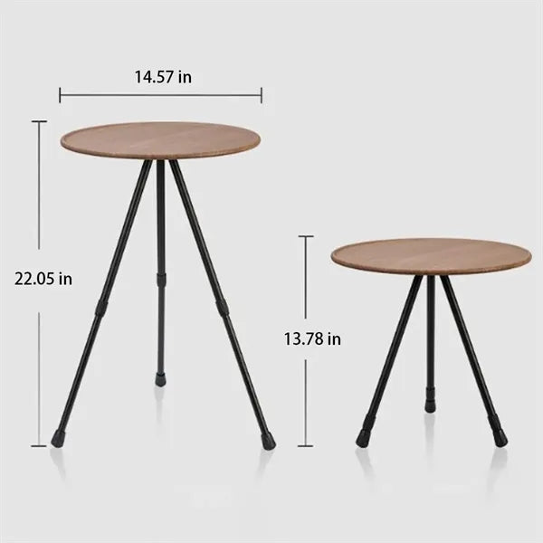 Foldable Camping Round Table Liftable with Two Height Levels