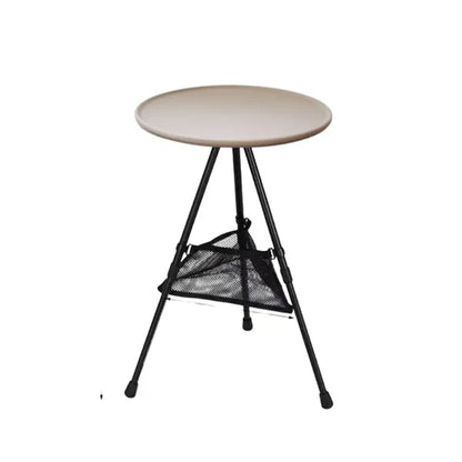 Foldable Camping Round Table Liftable with Two Height Levels