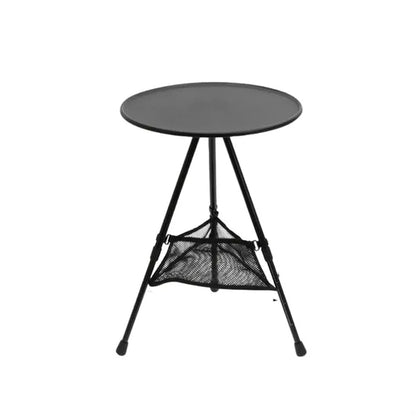 Foldable Camping Round Table Liftable with Two Height Levels
