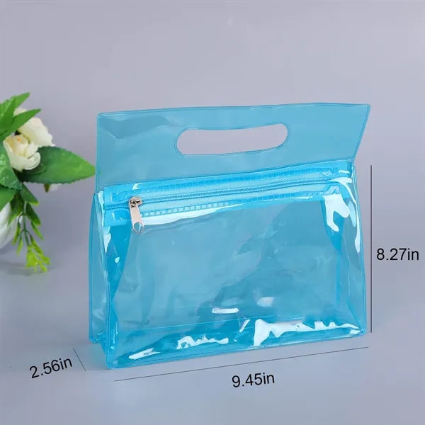 Colored PVC Cosmetic And Toiletries Packaging Zipper Handbag