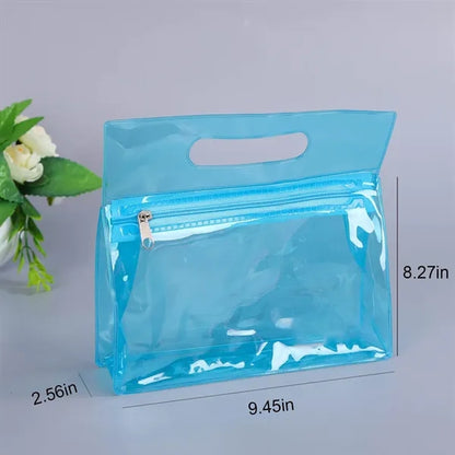 Colored PVC Cosmetic And Toiletries Packaging Zipper Handbag