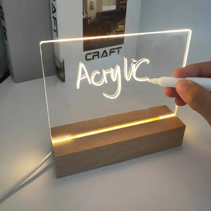 Clear Desktop Note Memo Light Up Acrylic Dry Erase Board