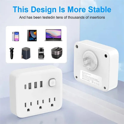 180 Rotating Power Strip Multi-Protection for Safe Charging
