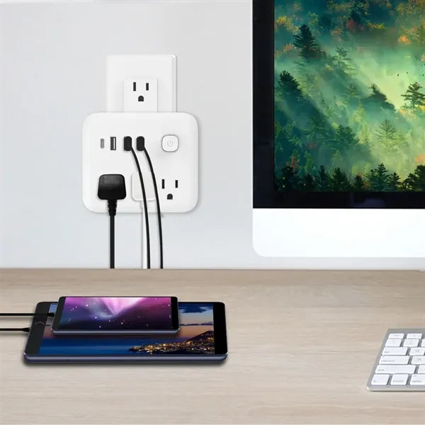 180 Rotating Power Strip Multi-Protection for Safe Charging