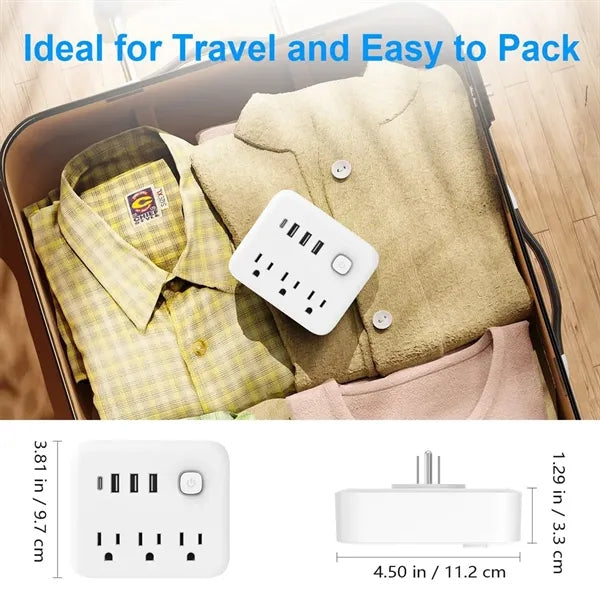 180 Rotating Power Strip Multi-Protection for Safe Charging