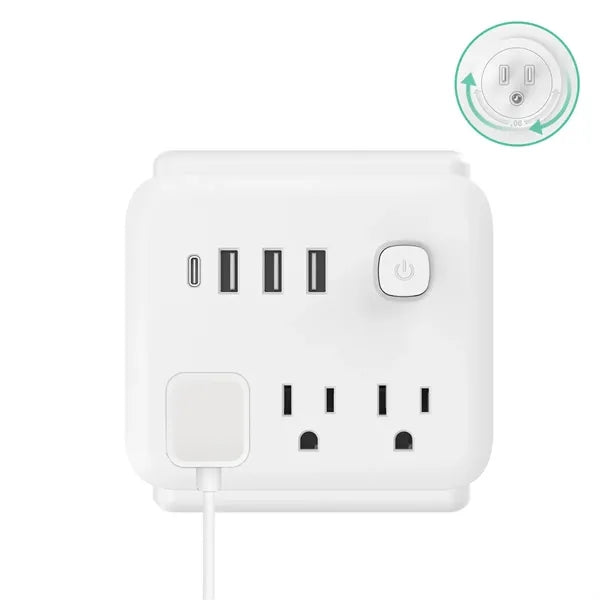 180 Rotating Power Strip Multi-Protection for Safe Charging