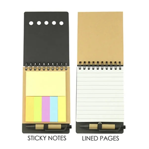 Mounted Paper Cover Book Set with Sticky Notepad Index Tabs