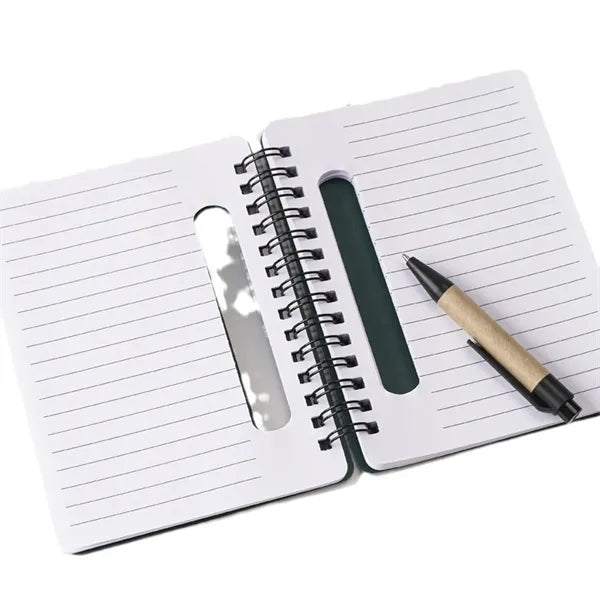 Spiral Book with Built-In Pen and Various Sticky Notepads